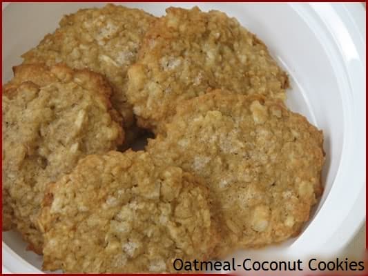 Eggless Crunchy And Chewy Oatmeal Coconut Cookies Oatmeal coconut cookies are something if tasted once then cannot stop for more bites. Chewy coconut texture with healthy crunchy oatmeal gives it another level. It was the first time I tried these oatmeal coconut cookies in 2007 with the combination of oats, wheat flour and refined flour (maida). These eggless oatmeal coconut cookies were soft and taste-wise was amazing.