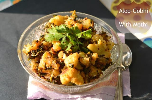 potato cauliflower with fenugreek