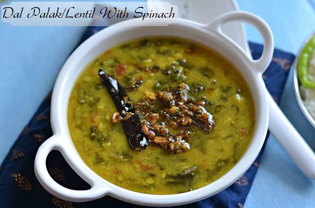 dal palak | spinach with yellow lentil