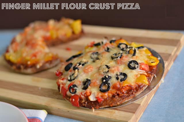 Ragi Flour/Finger Millet Flour Crust Pizza – Blogging Marathon #82