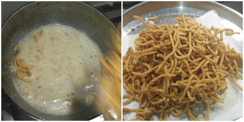 Besan sev is a very famous snack prepared in every household kitchen in India. It is a blend of besan or gram flour and a few spices, which is deep-fried. They are crisp and savory in taste and a great tea time snack. This snack is made during Holi or Diwali, though you can cook throughout the year