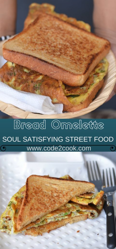 Bread Omelet | How To Make Bread Omelet Bread omelet is one of the famous street food in India with bread slices and eggs mixture. It is simple, quick and so flavorful breakfast in the morning either with tea or milk.