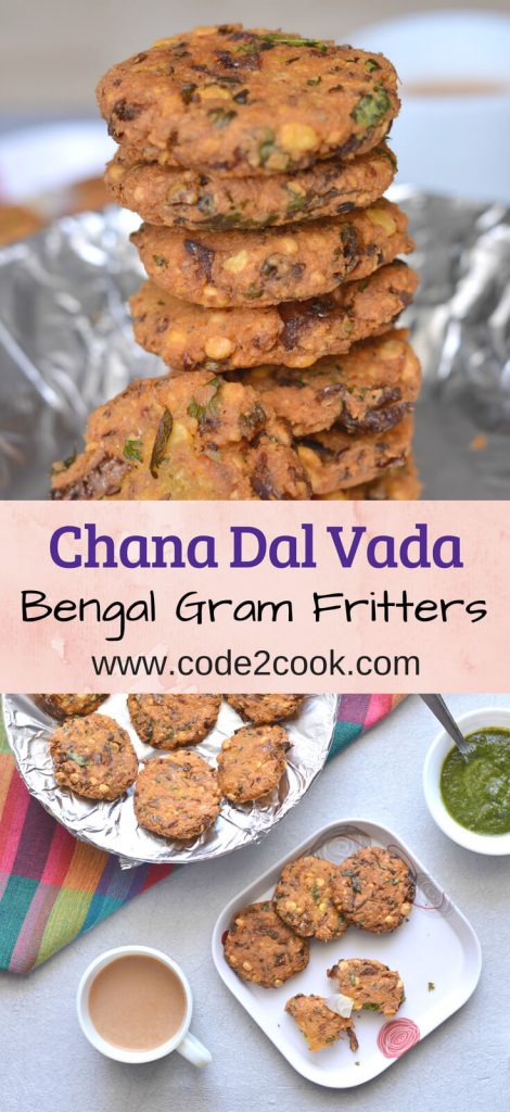 Chana Dal Vada | South Indian Masala Vada Snack | Bengal Gram Fritter Chana dal vada or masala vada is a south indian tea time snack prepared using skinned bengal gram mixed with few spices. These are crunchy in texture and deep fried.