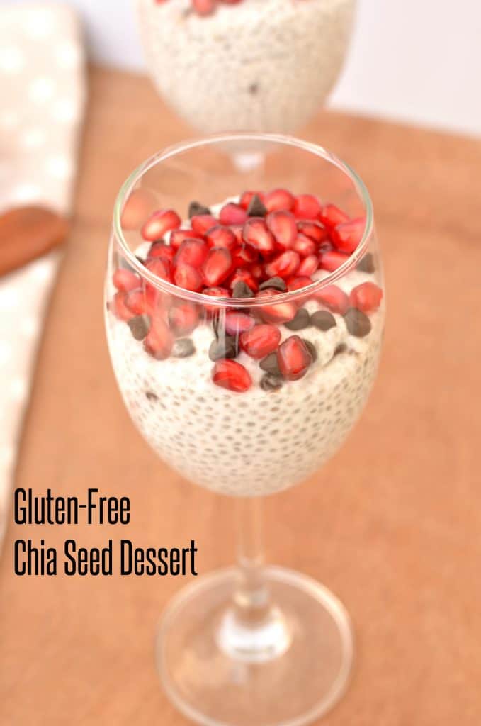 Chocolate Pomegranate Chia Seed Pudding With Coconut Milk Recipe | Gluten Free And Vegan Chia seed pudding is so versatile that just gather few ingredients and whip up in a new flavor altogether. Today I am sharing chia seed pudding which is topped with pomegranate and choco chips. In this pudding, coconut milk is used for soaking and coconut water to bring it to the consistency required.