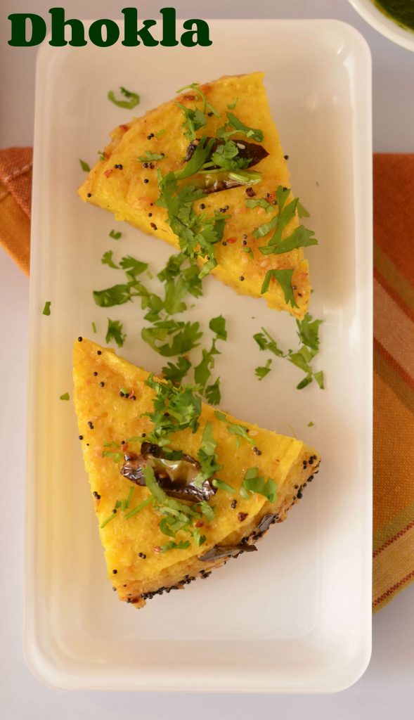 Instant Besan Dhokla Instant besan dhokla is prepared with gram flour and yogurt batter using Eno fruit salt.