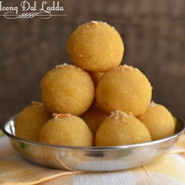 Moong dal laddu is a traditional Indian festive sweet. Often prepared on Holi, Diwali, Janamashtmi or any special occasion throughout the year. Moong dal laddu is easy to make dessert with just three ingredients moong dal or yellow lentil, sugar, and ghee or clarified butter.