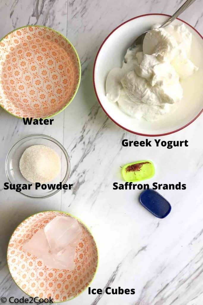 Indian sweet lassi ingredients