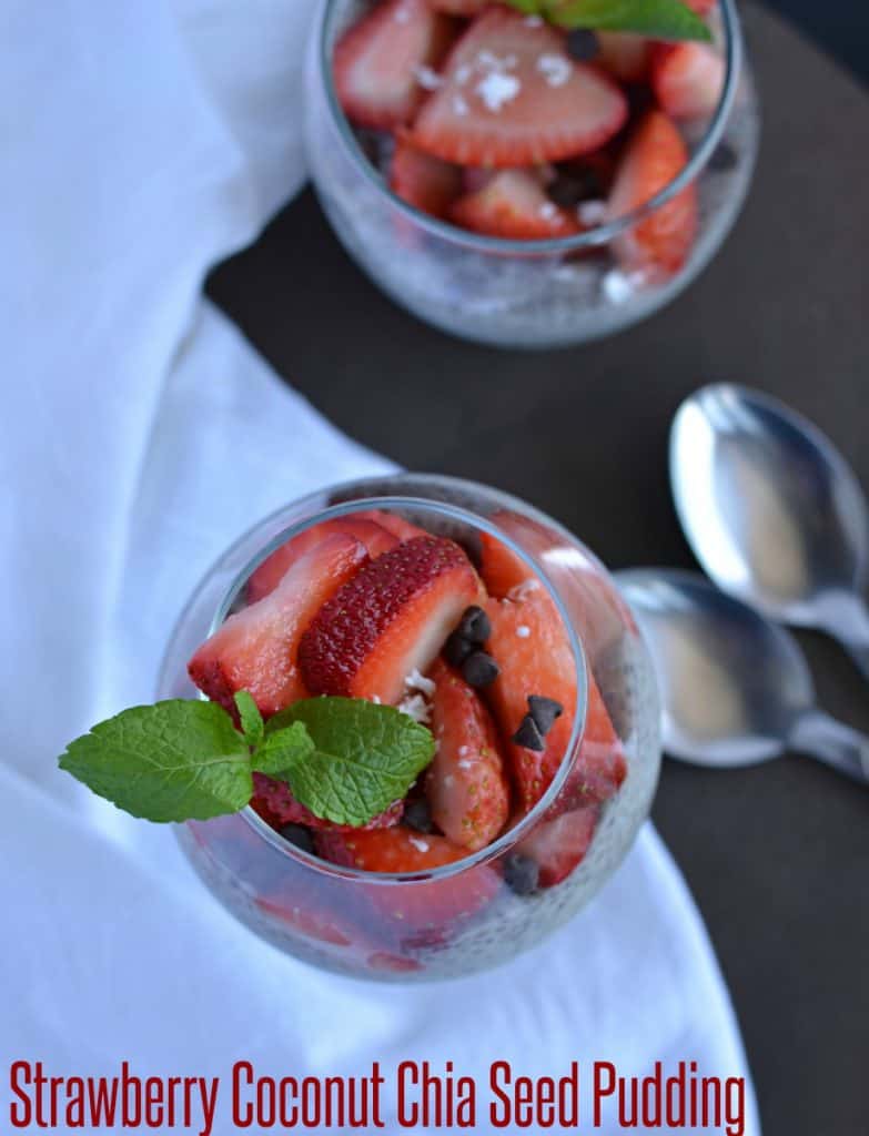Strawberry Coconut Chia Seed Pudding | Vegan And Gluten Free Strawberry coconut chia seed pudding is healthy with loads of fruits and your favorite choices of dry fruits. Perfectly go as a breakfast item or dessert or snack time.This strawberry coconut chia seed pudding is also vegan and gluten-free.