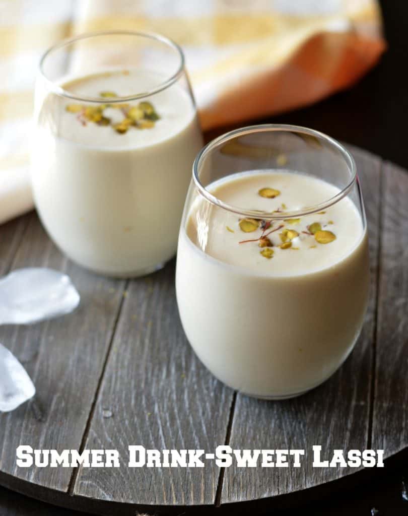 Sweet Lassi Recipe | Indian Summer Drink Lassi is a very popular curd based traditional Indian summer drink especially from Punjab. Blending together curd, sugar, saffron or cardamom and garnish with some dry fruits, serve this chilled drink with few ice cubes. Lassi is very refreshing drink and served after the meal.