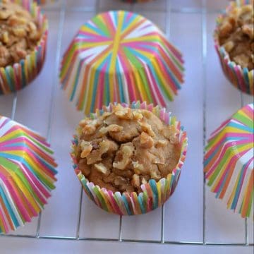 These banana muffins are made of whole wheat flour and eggless. Soft and moist, few melted choco chips inside and outside you can hear crunchy walnuts sound. Eggless whole wheat banana walnut muffin is very easy and gets ready in just 20 minutes.