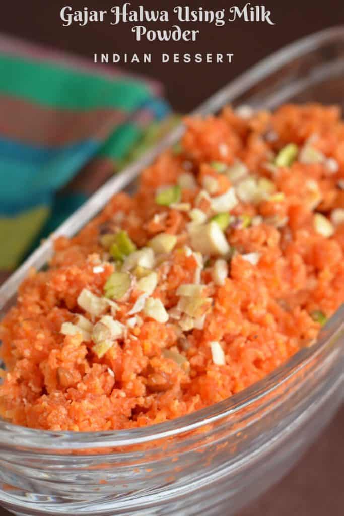 Gajar Ka Halwa With Milk Powder | How To Make Carrot Halwa using Milk Powder Gajar ka halwa or carrot halwa is a very famous dessert in North India during the winter season also known as Gajrela in some parts of north India. Cooking grated carrot, milk, and sugar on medium heat, a bit of cardamom powder and chopped dry fruits make this halwa so delicious and lip-smacking dessert.