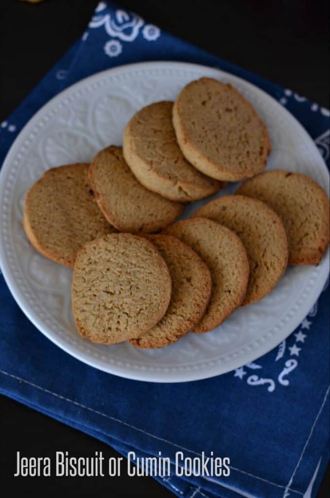Jeera Biscuit | Cumin Cookies Recipe Jeera biscuit or cumin cookies are crunchy, sweet and salty at the same time. Made with whole wheat flour makes them healthier with my evening tea.
