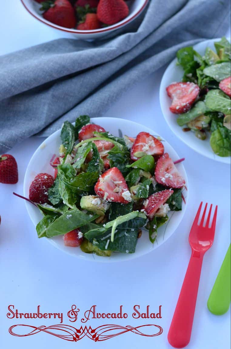 This strawberry avocado spinach salad packed with healthy fats and loads of nutrients. With juicy strawberries, crunchy nuts, tangy feta cheese and with greens your healthy summer salad is ready.