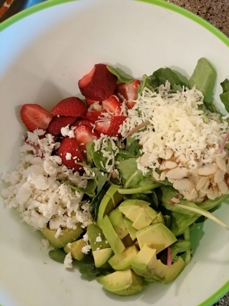 Strawberry Avocado Spinach Salad Recipe | Summer salads This strawberry avocado spinach salad packed with healthy fats and loads of nutrients. With juicy strawberries, crunchy nuts, tangy feta cheese and with greens your healthy summer salad is ready.