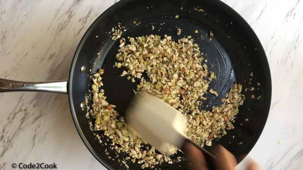 roasting nuts till they changes color