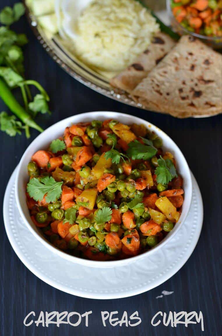 Gajar Matar Sabji | Indian Carrot And Peas Curry Recipe Gajar Matar sabji is a dry mix of carrots and peas sauteed in oil with spices. A very simple dish to use all seasonal veggies and create a flavorful dish. This gajar matar ki sabji is cooked mostly in winters because that's when fresh carrots and peas are available in the market.