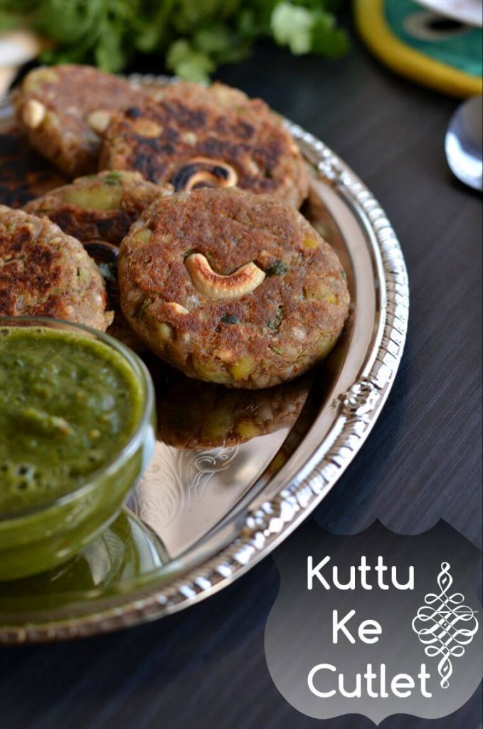 Kuttu Ki Tikki | Buckwheat Cutlet Recipe | Buckwheat Potato Croquette close up click of Kuttu ki Tikki or buckwheat cutlet