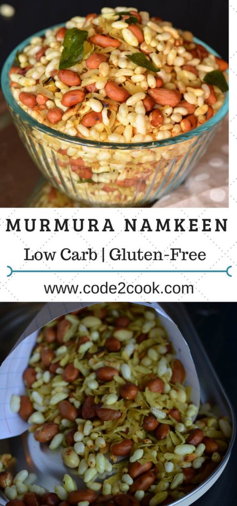 Murmura Namkeen Recipe | Salted Puffed Rice | Murmura Chivda Recipe Murmura namkeen or murmura chivda is a healthy, light and crunchy snack. It takes only 15 minutes to prepare this crispy namkeen with no fancy ingredients. This crispy murmura chivda is prepared tossing peanut, murmura, poha in spices with green chili and mustard seed tempering.