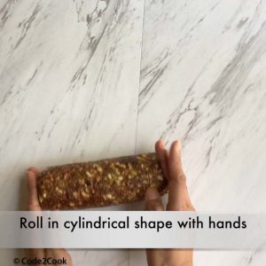 making a roll by combining mixture.