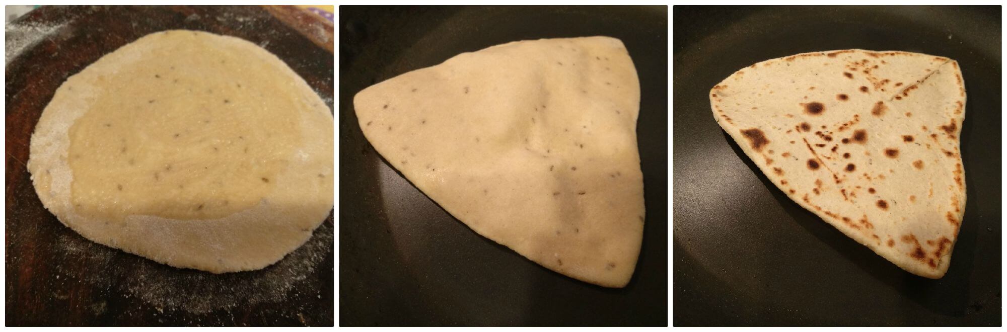 Ajwain paratha is a simple Indian flatbread served with curry, dal or simply pair up with curd or pickle. Even you can have them with tea which makes a perfect combo altogether. Apart from ajwain paratha, you can make ajwain poori and ajwain roti with the same dough. They are great for breakfast or dinner and lunch.