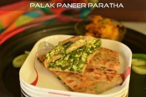 Lifafa paratha or Palak Paneer Lifafa Paratha is a paratha which is of envelope shape and stuffed with palak-paneer filling. Lifafa means envelop or pocket. Filling seasoned with spices, stuffed in the roti(flatbread), sealed like an envelope before cooking on stove top. Basically, a roti folded into a lifafa or pocket shape with filling inside.