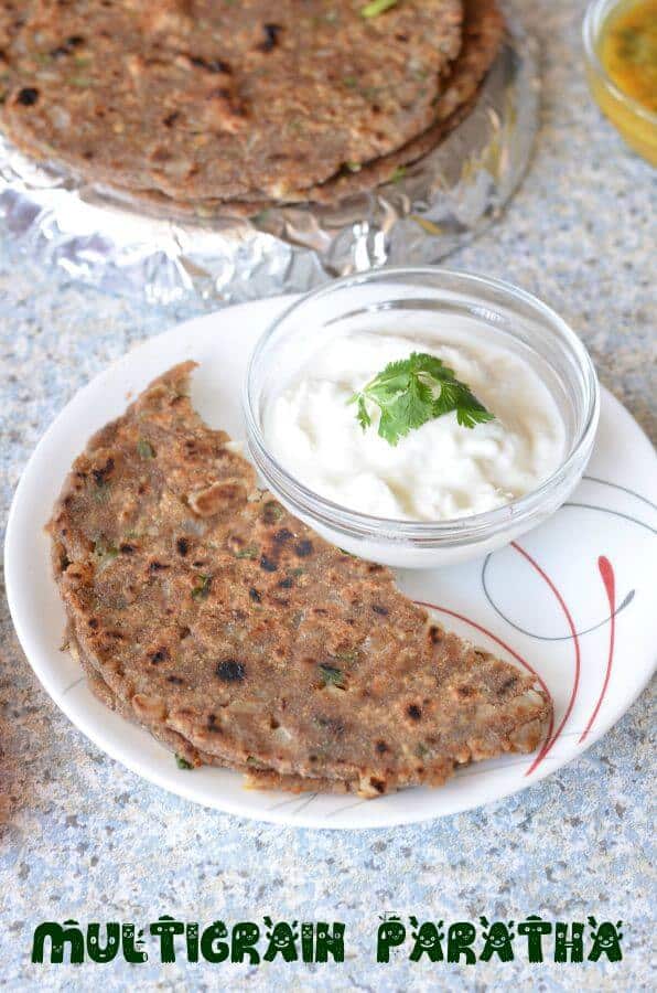 Multigrain Paratha | Healthy Multigrain Paratha Recipe For Breakfast Multigrain paratha as the name says includes the different grains flour in equal quantity and then make roti or paratha.Multigrain paratha is low calories nutritious Indian flatbread with loads of nutrients depending on which flour combination you have.