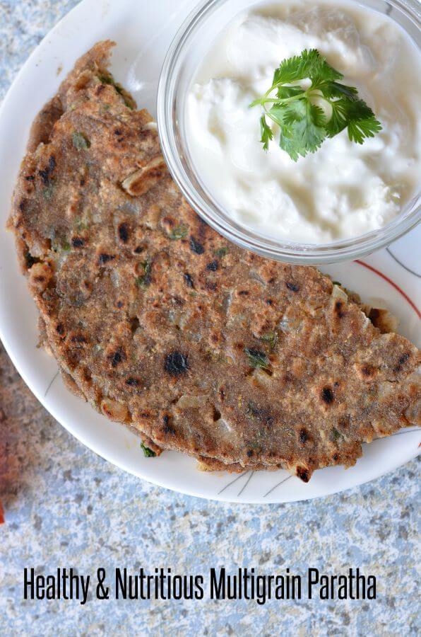 Multigrain Paratha | Healthy Multigrain Paratha Recipe For Breakfast Multigrain paratha as the name says includes the different grains flour in equal quantity and then make roti or paratha.Multigrain paratha is low calories nutritious Indian flatbread with loads of nutrients depending on which flour combination you have.