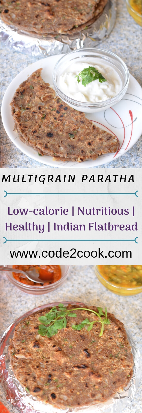 Multigrain Paratha | Healthy Multigrain Paratha Recipe For Breakfast Multigrain paratha as the name says includes the different grains flour in equal quantity and then make roti or paratha.Multigrain paratha is low calories nutritious Indian flatbread with loads of nutrients depending on which flour combination you have.