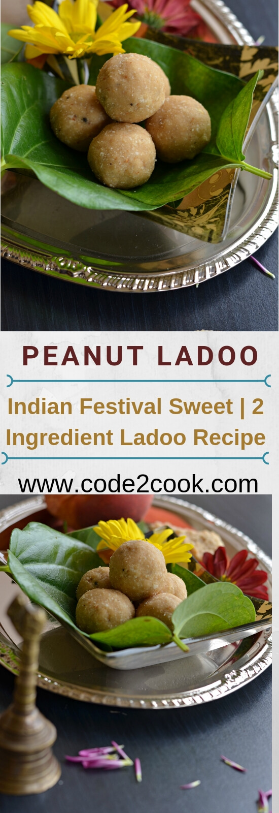 Peanut Ladoo | Peanut Ladoo With Jaggery Recipe Peanut ladoo is another easy to make and simple ladoo recipe with just two ingredients. It is made with grated jaggery and dry roasted peanut. Oil in the peanut and moisture in the jaggery is good enough to bind these easy peanut ladoo. Being refined sugar-free these peanut ladoo with jaggery are very healthy and nutritious.