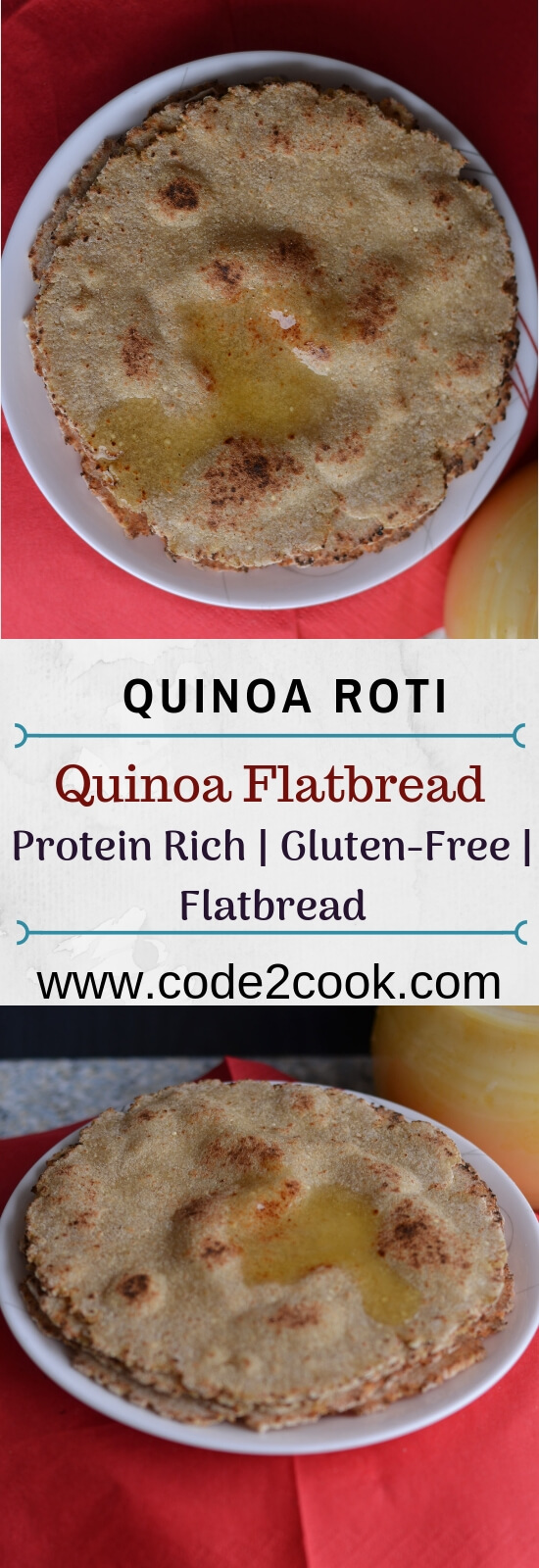 Quinoa Roti | Quinoa Chapati | Gluten-Free Quinoa Flatbread Quinoa roti or quinoa chapati is super easy and nutritious recipe. It is a great substitute for whole wheat chapati as it is gluten-free and helps in weight loss management protein-rich quinoa is very filling and provides vital nutrients to the body.