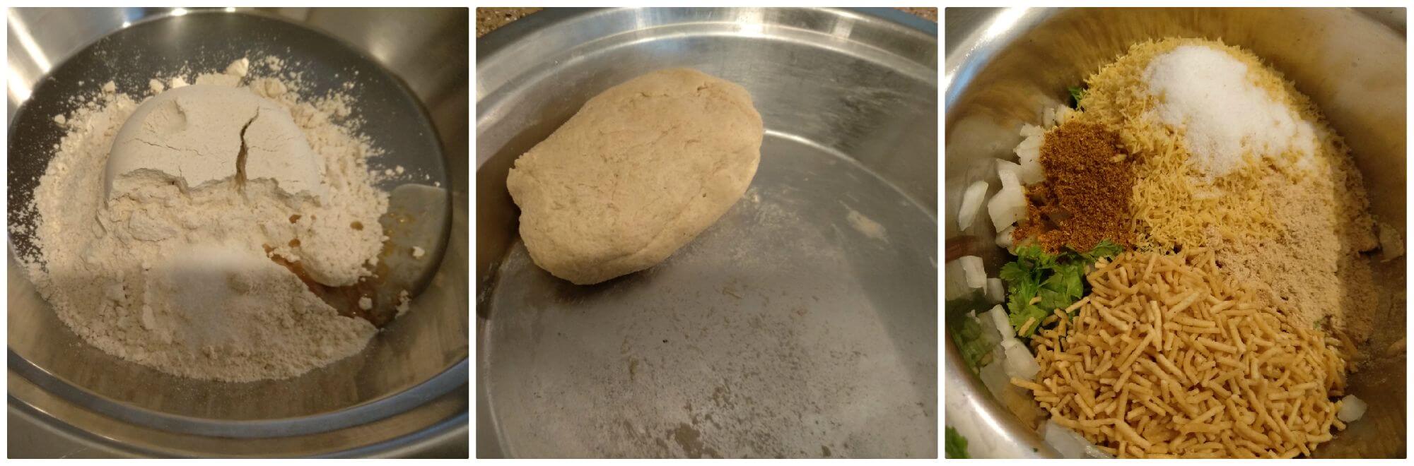 Indori Sev Paratha is very quick, easy and super tasty paratha I came to know. Simple nylon sev are seasoned with onion, chili, green coriander, and few spices. Stuffed in whole wheat flour dough balls and cook on a griddle, this sev paratha is a great way to use the leftover sev or bhujiya namkeen.