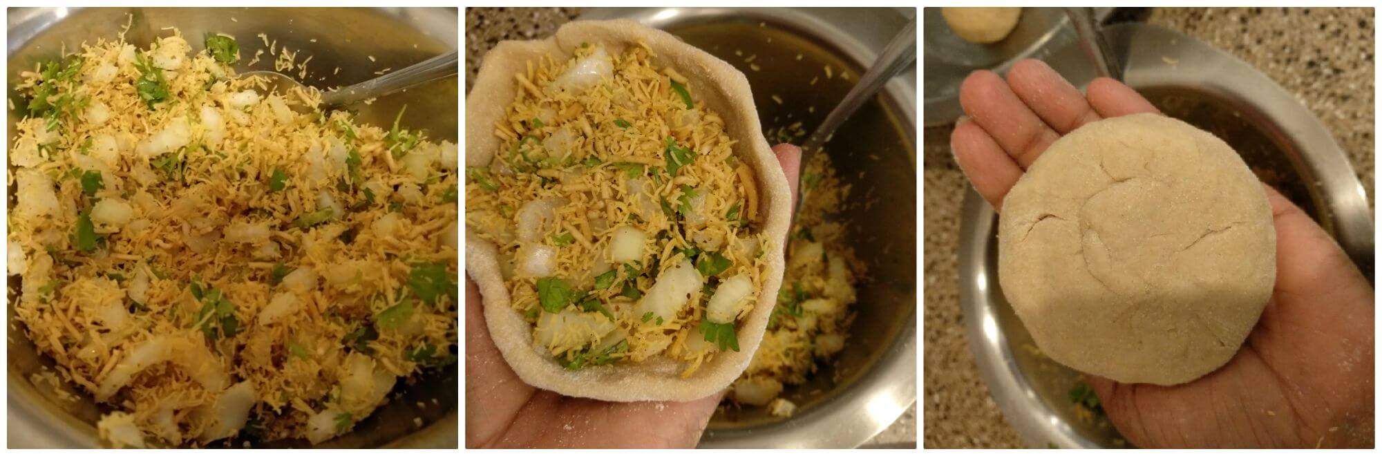 Indori Sev Paratha is very quick, easy and super tasty paratha I came to know. Simple nylon sev are seasoned with onion, chili, green coriander, and few spices. Stuffed in whole wheat flour dough balls and cook on a griddle, this sev paratha is a great way to use the leftover sev or bhujiya namkeen.