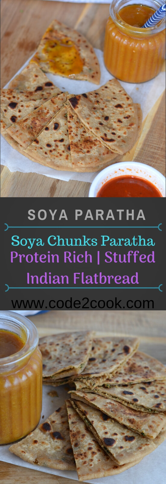 Soya Kheema Paratha | Soya Granules Paratha | Soya Chunks Paratha | How To Make Kheema Paratha Soya chunks paratha is also known as Soya kheema paratha. Originally kheema paratha is an unleavened flatbread stuffed with spicy minced meat. Instead of meat, I used spicy soya chunks filling in paratha. Soya kheema paratha or veg kheema paratha is very tasty, high in nutritional values and a popular Indian breakfast.