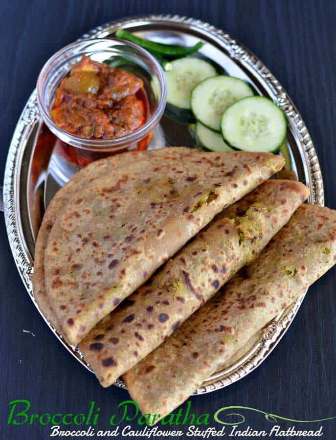 Broccoli-Cauliflower Paratha Recipe Broccoli-cauliflower paratha is another variation of Indian flatbread where a spicy mixture of broccoli and cauliflower is stuffed in whole wheat flour dough ball. This paratha taste amazing as both of the vegetables brings a unique taste and make a great breakfast or kids tiffin box recipe.