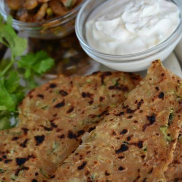 Zucchini Paratha is a flatbread with an Indian twist and a perfect breakfast or brunch recipe. Added some pickle and taste was great.