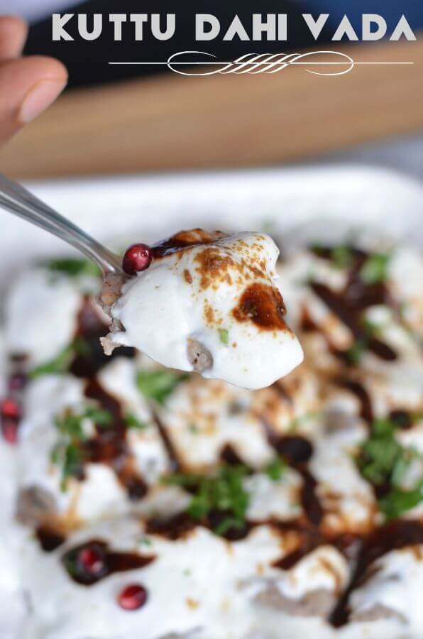 Kuttu Ka Dahi Bhalla | Buckwheat Flour Dumplings In Spicy Yogurt Kuttu ka dahi Bhalla or vrat ka dahi vada made with buckwheat flour and then combined with beaten curd/yogurt, vrat ki chutney, cumin seed powder, and green coriander.
