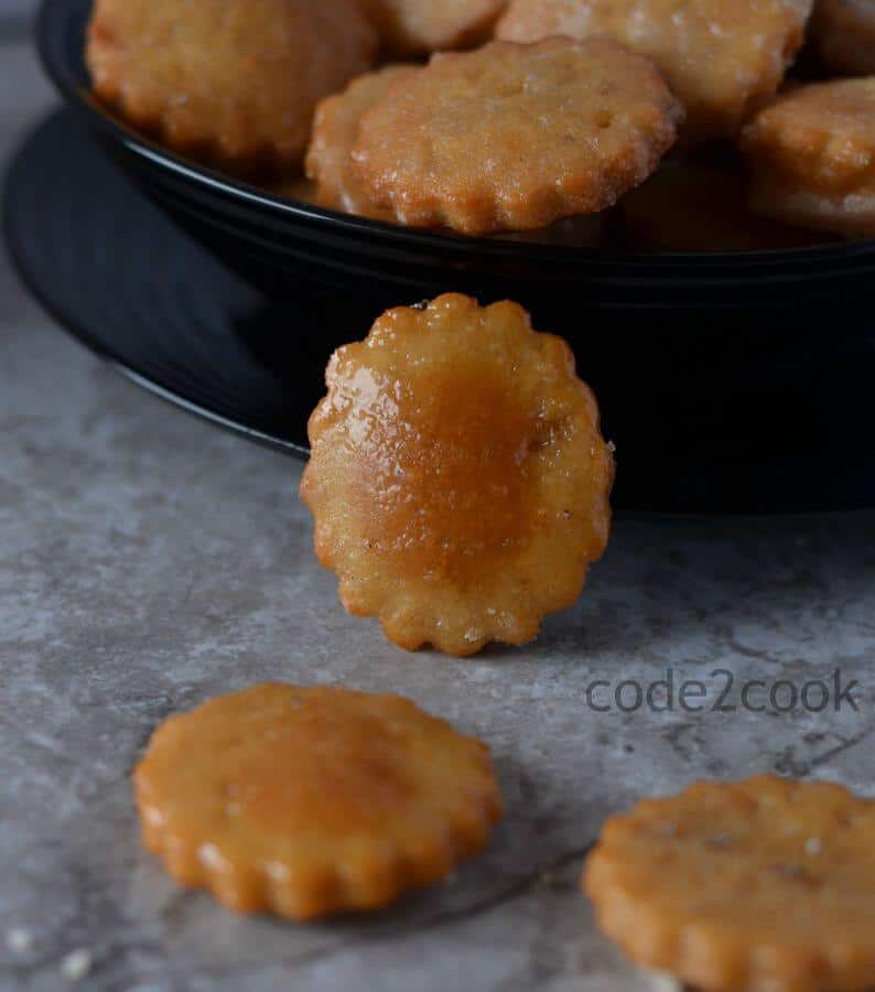 Papchi Recipe | Wholewheat Flour Sweet Snack From Chhattisgarh A close up shot of finally done Papchi recipe.