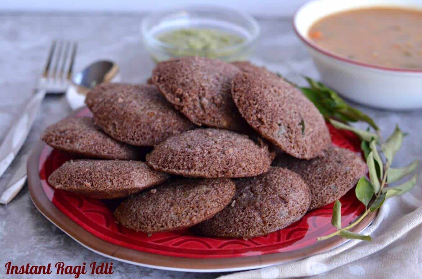 Instant Ragi Idli | Soft And Spongy Ragi Idli | Finger Millet Flour Idli Instant ragi idli is a healthy and nutritious breakfast where idlis are made with ragi flour, also known as finger millet flour. Idlis are popular South Indian breakfast served with coconut chutney and sambhar. Instant ragi idli is easy and quick to make at home.