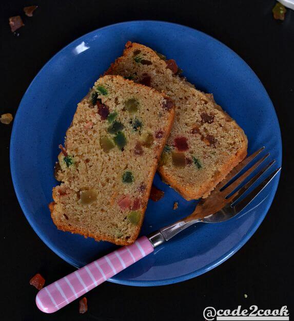 Whole Wheat Tutti Frutti Cake | Eggless Whole Wheat Tutti Frutti Cake | No Fail Tutti Frutti Cake Recipe Whole wheat Tutti Frutti cake is eggless, easy to make, soft, moist and a perfect tea time cake. This is a no fail eggless tutti frutti cake recipe to make at home.