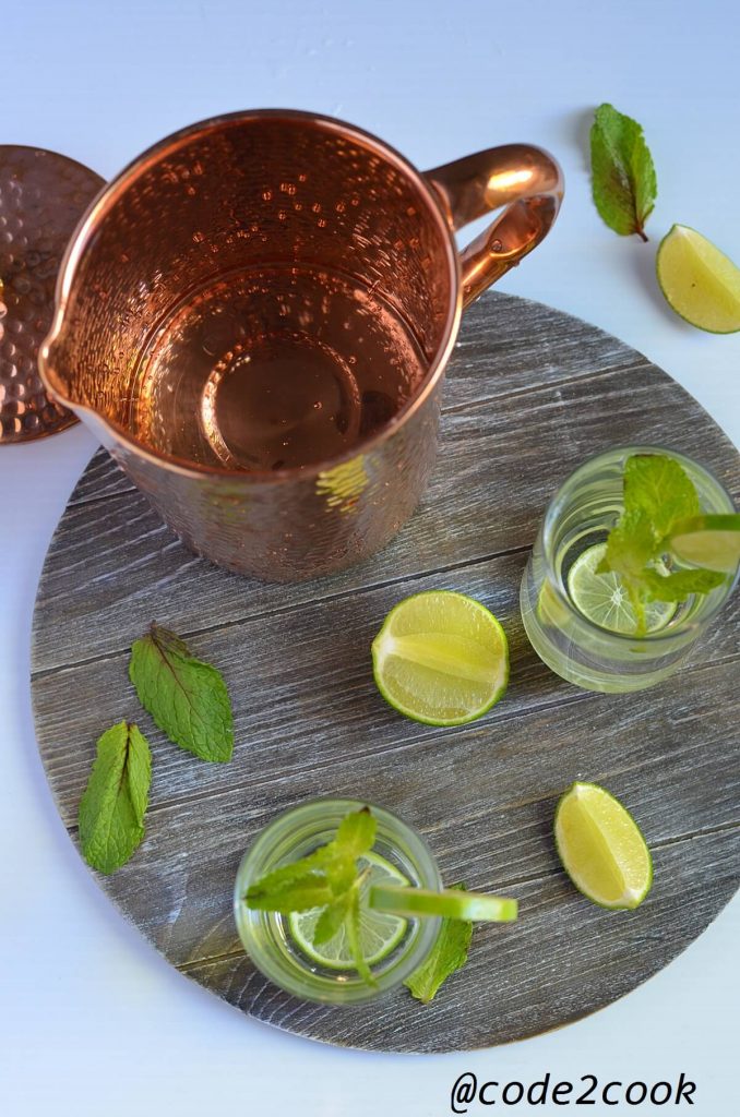 overnight kept water in copper pitcher