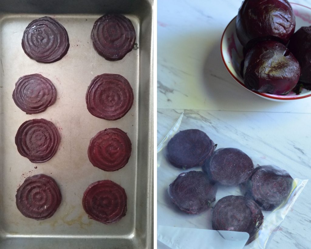 frozen beets are packed in freezer friendly bag.