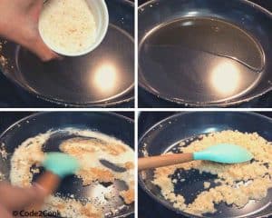 frying edible gum in ghee