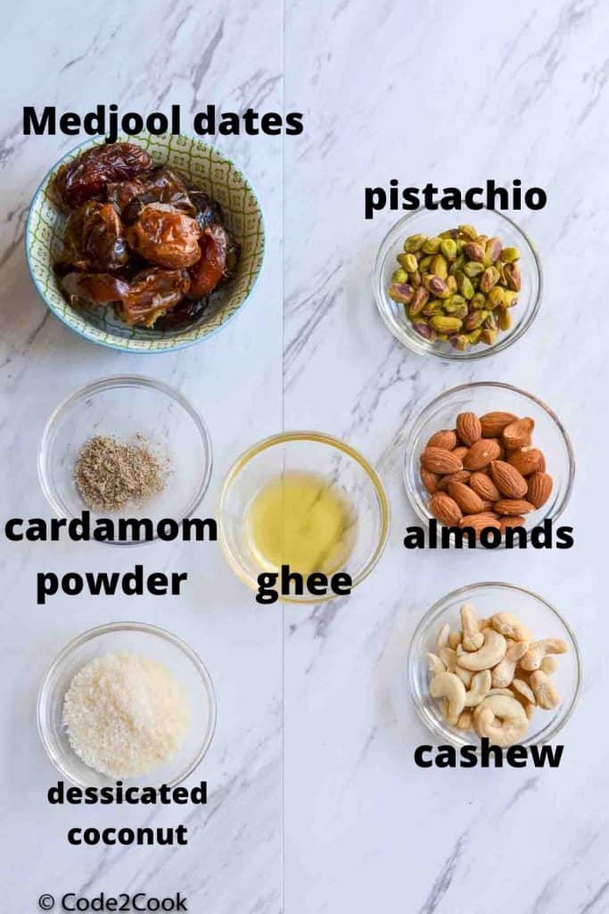 ingredients of dry fruits laddu