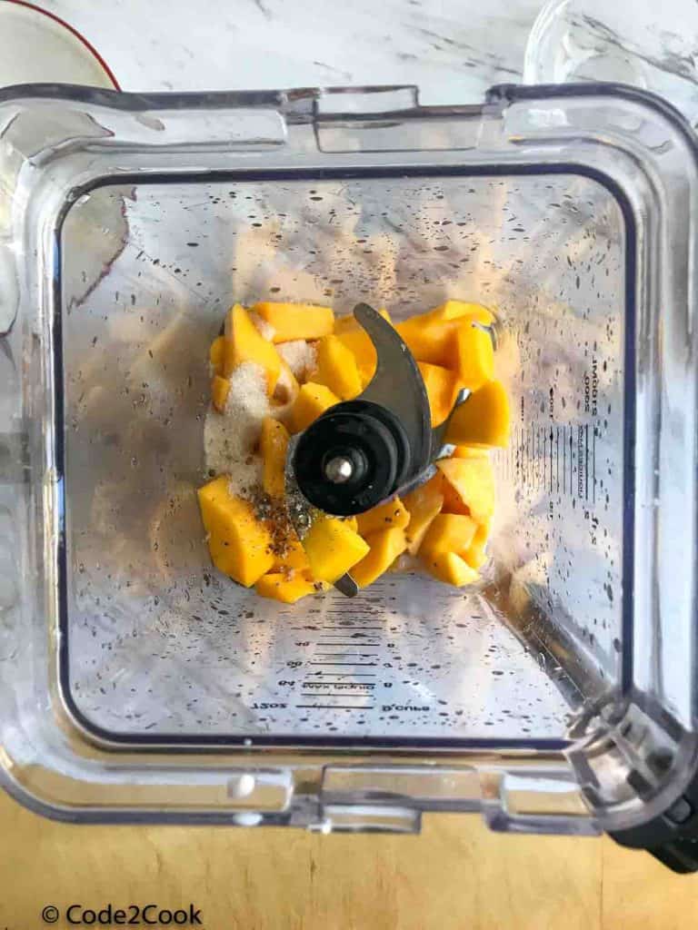 all ingredients added in the blender