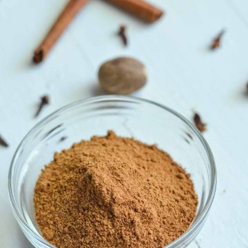 homemade pumpkin spice blend in a glass bowl