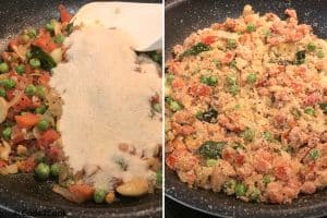 added roasted rava and combined nicely