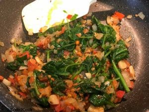 cooked mixture cooling down.